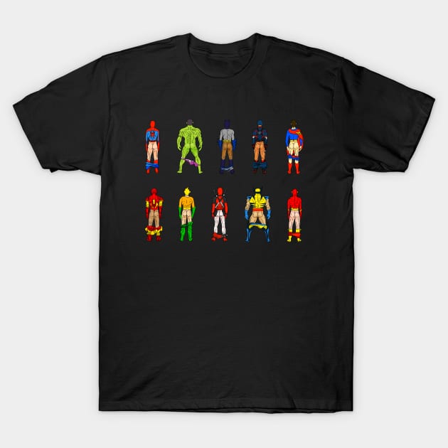 Superhero Butts Version 2 T-Shirt by notsniwart